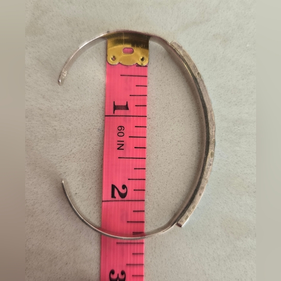 Navajo Native American Running Bear 15 Turquoise Stone Sterling Silver Cuff - Picture 7 of 8